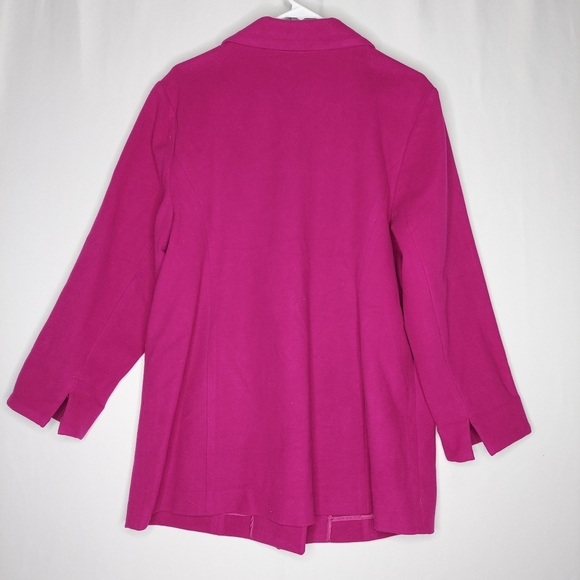 Chicos Jacket 3P XLP Women Pink One Button Vneck Collar Pocket Stretch Knit - Picture 2 of 7